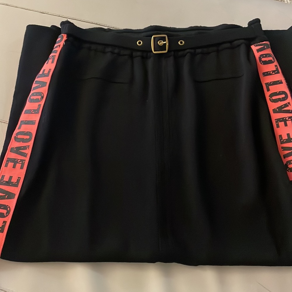 St. John repurposed Love black stretch knit midi skirt M/L - Picture 7 of 8